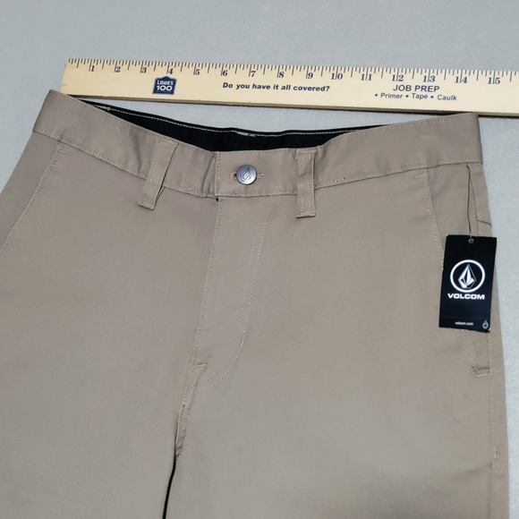 Volcom Vmonty‎ Stretch 22 Khaki Chino Shorts Mens Size 29 Flat Front Casual NEW - Picture 11 of 14